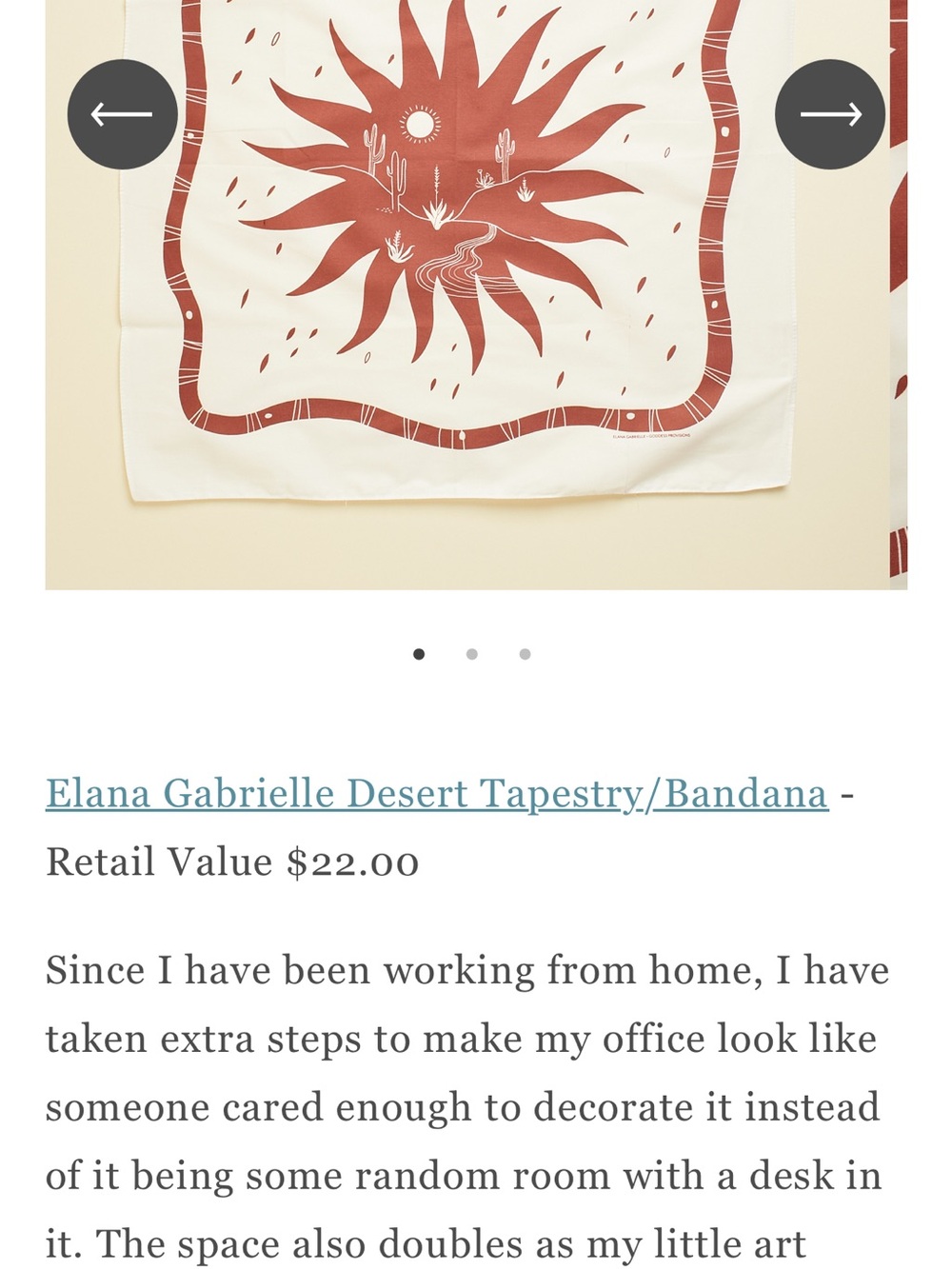 Goddess Provisions Tapestry / Altar Cloth / Bandana Rust Desert Bandana Scarf